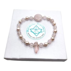 Rose Quartz, Majorica Pearl bracelet